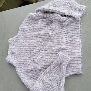 Nwt slouchy soft fluffy grey sweater express